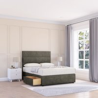 Sloomy Texas Dumfries Bed Set With No Drawers Mattress & 26" Headboard in Dark Grey | Size: King