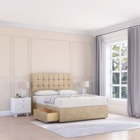 Sloomy Alabama Coniston Bed Set With 2 Drawers, Mattress & 26" Headboard in Cream | Size: Super King