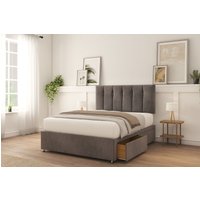 Sloomy Highbury Naples Bed Set With 2 Drawers, Mattress & 26" Headboard in Dark Grey | Size: Small Single