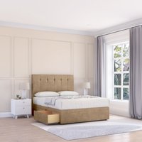 Sloomy Jasmine Naples Bed Set With 2 Drawers, Mattress & 26" Headboard in Light Brown | Size: Single