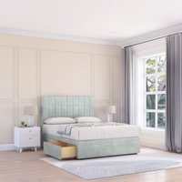 Sloomy Kansas Naples Bed Set With 2 Drawers, Mattress & 26" Headboard in Silver | Size: Super King