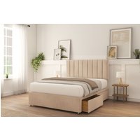 Kansas Naples Bed Set 2 Drawers Mattress & 26" Headboard Light Double