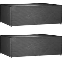 Berkfield Home Garden Furniture Covers 2 pcs 12 Eyelets 240x180x80 cm Rectangular in Black | Size: 240 x 180 x 80 cm
