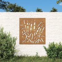 Berkfield Home Garden Wall Decoration 55x55 cm Corten Steel Grass Design in Brown
