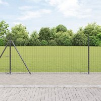 Fence Posts Set 52 Concrete 3.2 x 3.2 x 110 cm Durable