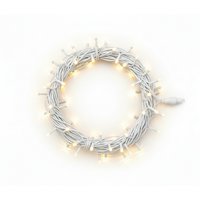 Pegdev LED string lights warm white, white rubber IP65 garden patio 10m