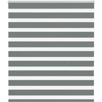 Zebra Blind Dark Grey 130x100 cm Fabric Width 125.9 cm Polyester