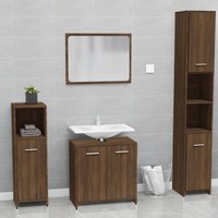 Berkfield Home Bathroom Furniture Set Brown Oak Engineered Wood