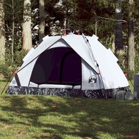 Berkfield Home Camping Tent Dome 2-Person White Blackout Fabric Quick Release