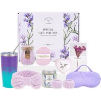 Living and Home Lavender-Scented Spa Bath Gift Set in Purple