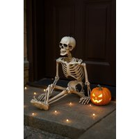 Living and Home 90cm/3ft Halloween Skeleton Posable Plastic Skeleton Decoration for Haunted House, Indoor & Outdoor Party Props in White