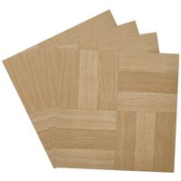 Living and Home 30Pcs Self-adhesive PVC Wood Grain Mosaic Parquet Flooring Tiles Set, 2.787m² in Bright Yellow