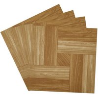Living and Home 30Pcs Self-adhesive PVC Wood Grain Windmill Parquet Flooring Tiles Set, 2.787m² in Brown