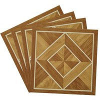 Living and Home 30Pcs Wood Grain Geometric Parquet Floor Panel with Nested Diamond Design, 2.787m² in Walnut