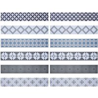Living and Home 12pcs Geometric Self-Adhesive PVC Stair Riser Stickers, 18 x 100cm | Size: 18 x 100 cm