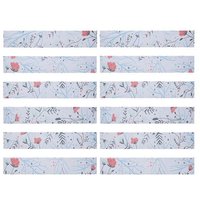 Living and Home 12pcs Hand-Painted Floral & Polka Dot Self-Adhesive PVC Stair Riser Stickers, 18 x 100cm | Size: 18 x 100 cm