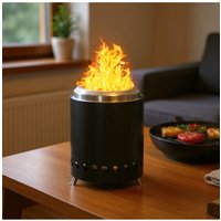Living and Home Portable Smokeless Tabletop Fire Pit Stainless Steel Indoor Outdoor Wood Burning Firepit Or Pellet Fueled Bonfire in Black