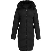 Polyester Quilted Coat Faux Fur Hood