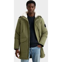 MODISHION Men's Thicken Mid-Length Padded Coat Jacket with Hood in Green | Size: 3XL