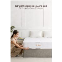 Living and Home Waterproof Fully Mattress Encasement Protector in White | Size: King Fitted