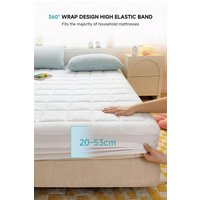 Living and Home Durable&Soft Checkerboard Fitted Mattress Protector in White | Size: King Fitted