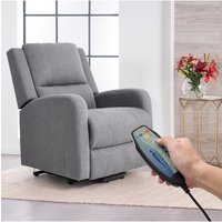Living and Home Single Sofa Recliner Armchair Reclining Chair with Massage & Heat in Grey