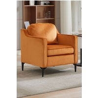 Living and Home Fleece Single Sofa Armchair in Orange