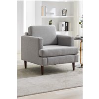 Living and Home Mid-Century Single Sofa Armchair in Light Grey