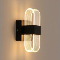 Sleek Oval Acrylic LED Wall Lamp 10W Vertical Texture
