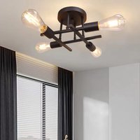Vintage Semi Flush Mount 4 Light Ceiling Lights Industrial Chandelier