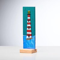 Sienna Glass Standing Decorative Lighthouse Plaque