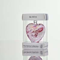 Sienna Glass 8cm Friendship Heart Be Mine Pastel Pink
