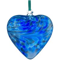 Sienna Glass 8cm Friendship Heart With Love Blue