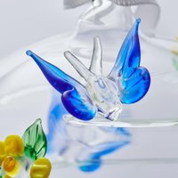 Sienna Glass 10cm Glass Globe Wildlife Collection Butterfly in Blue