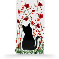 Sienna Glass Handmade Fused Glass - Tea Light Holder - Cat - Poppy