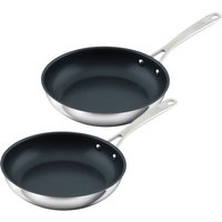 Allround Stainless Steel Non Stick Frying Pan Set 2 24cm & 28cm