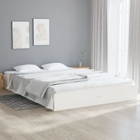 Berkfield Home Bed Frame White Solid Wood 140x200 cm