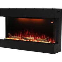 Omni-Burn 41.73in/50in/59.84in/72in 3 Sided Electric Fireplace with 13 Colors, Timer & Heating(62℉-99℉)) in Black | Size: 127cm x 25.34cm x 68 cm