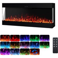 3 Sided Electric Fireplace 13 Colors Adjustable Brightness Timer 106cm x 17.64cm x 50 cm