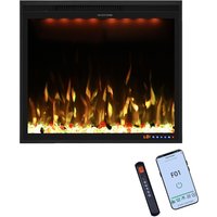 Recessed & Wall mounted Electric Fireplace App Control 13 Colours 78.74cm x 16.02cm x 67.56 cm