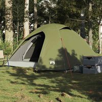 Berkfield Home Camping Tent Dome 3-Person Olive Green Waterproof