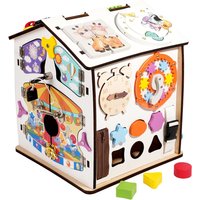 Dyzi Montessori Busy House Robot Puzzle Educational Board Sensory Life Motor Skill in White