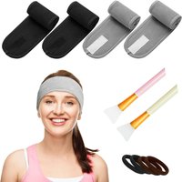Dyzi 10 Pack Terry Cotton Skincare Spa Headbands - Reusable for Makeup Yoga & Face Wash in Clear