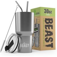 Stainless Reusable Double Insulated Coffee Tumbler Travel Mug Silver