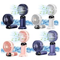 Dyzi 2-in-1 Portable Travel Mini Handheld Desk Table Fan 7Hrs Battery life in White