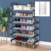 6 Tier Metal Shoe Rack Freestanding Heavy Duty Storage Shelf