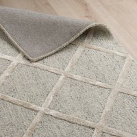 Ratho Hand Tufted Wool Rug & Cream cm x 180 cm