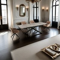 Zaira Marble Pattern Sintered Stone Dining Room Table cm x 90 cm