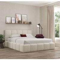 Ovella Cubed Upholstered Boucle Bed Double