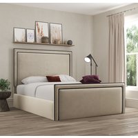 Verona Pipping Upholstered Plush Bed Single
